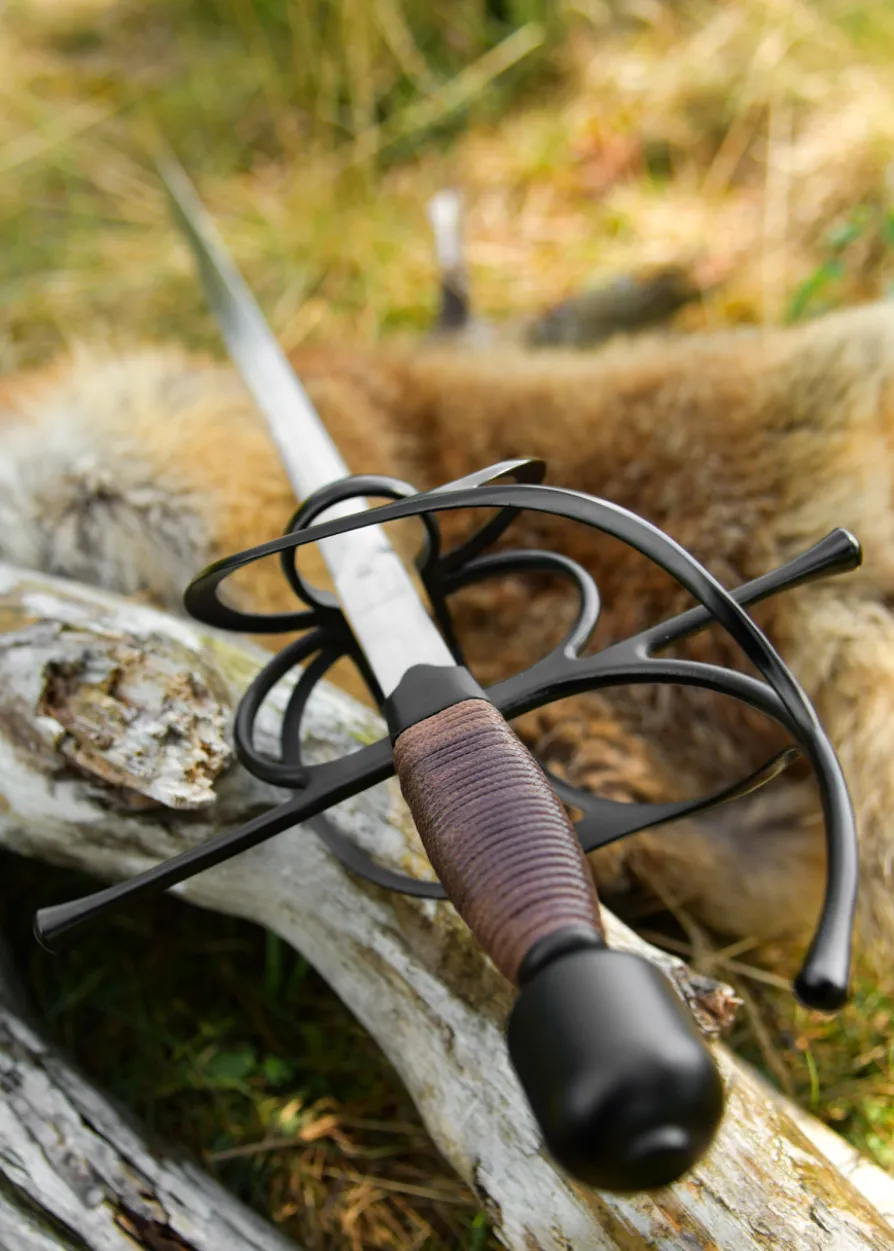 Kingston Arms Rapier mit geschwungenem Parier, schwarz