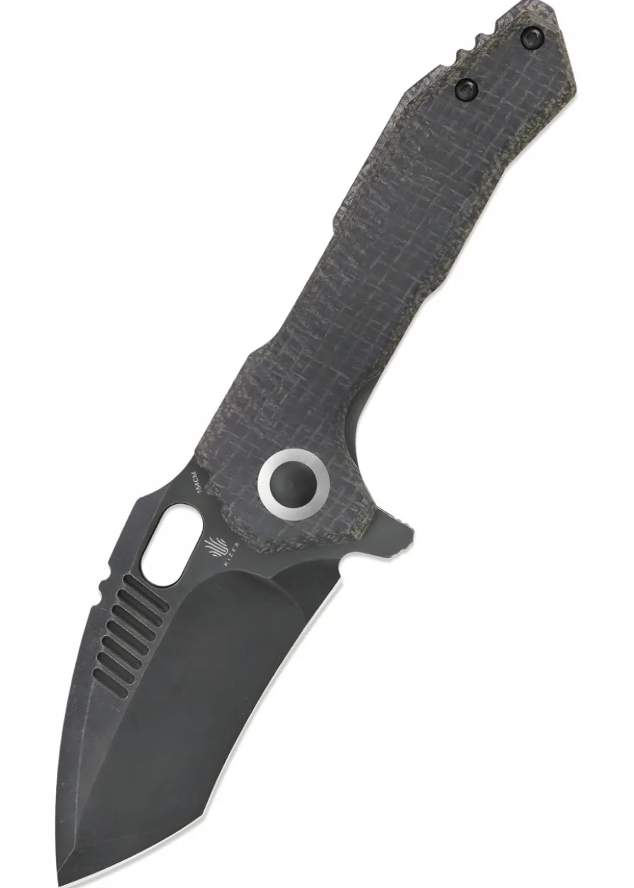 Kizer Knives PARAGON MINI, Micarta, schwarze Klinge, Taschenmesser