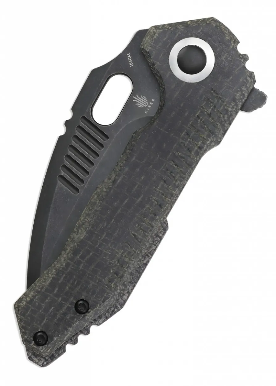 Kizer Knives PARAGON MINI, Micarta, schwarze Klinge, Taschenmesser