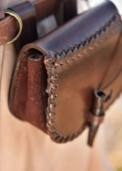 Kleine Gürteltasche aus Leder, Braun
