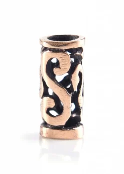 Kleine Keltische Bartperle mit Spiralen aus Bronze