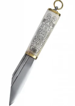 Kleiner Wikinger-Sax, Knochengriff im Borrestil, 9./10. Jh.