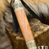Kleines Wikinger-Messer Birka, Karbonstahl, Holz-/Knochengriff mit Valknut-Motiv