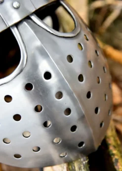 Kreuzfahrer Spangenhelm mit Gesichtsplatte, 2 mm Stahl