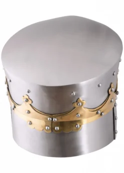 Kreuzritter-Topfhelm, 13. Jh., 1,6 mm Stahl