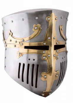 Kreuzritter-Topfhelm, 13. Jh., 1,6 mm Stahl