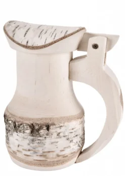 Krug aus Birkenholz mit Deckel ca. 17 x 14 cm