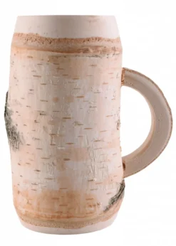 Krug mit Henkel, Birkenholz, ca. 0,5 Liter