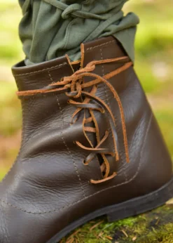 Kurze Mittelalter-Schnürstiefel, dunkelbraun