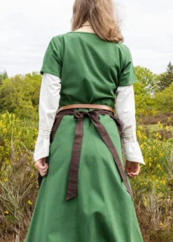 Kurzärmelige Cotehardie Ava, Mittelalterkleid, grün