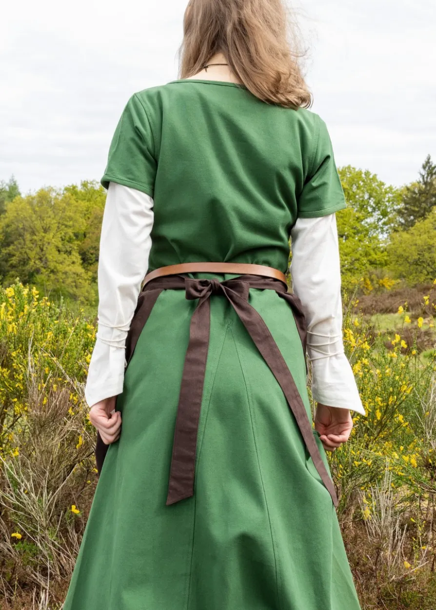 Kurzärmelige Cotehardie Ava, Mittelalterkleid, grün