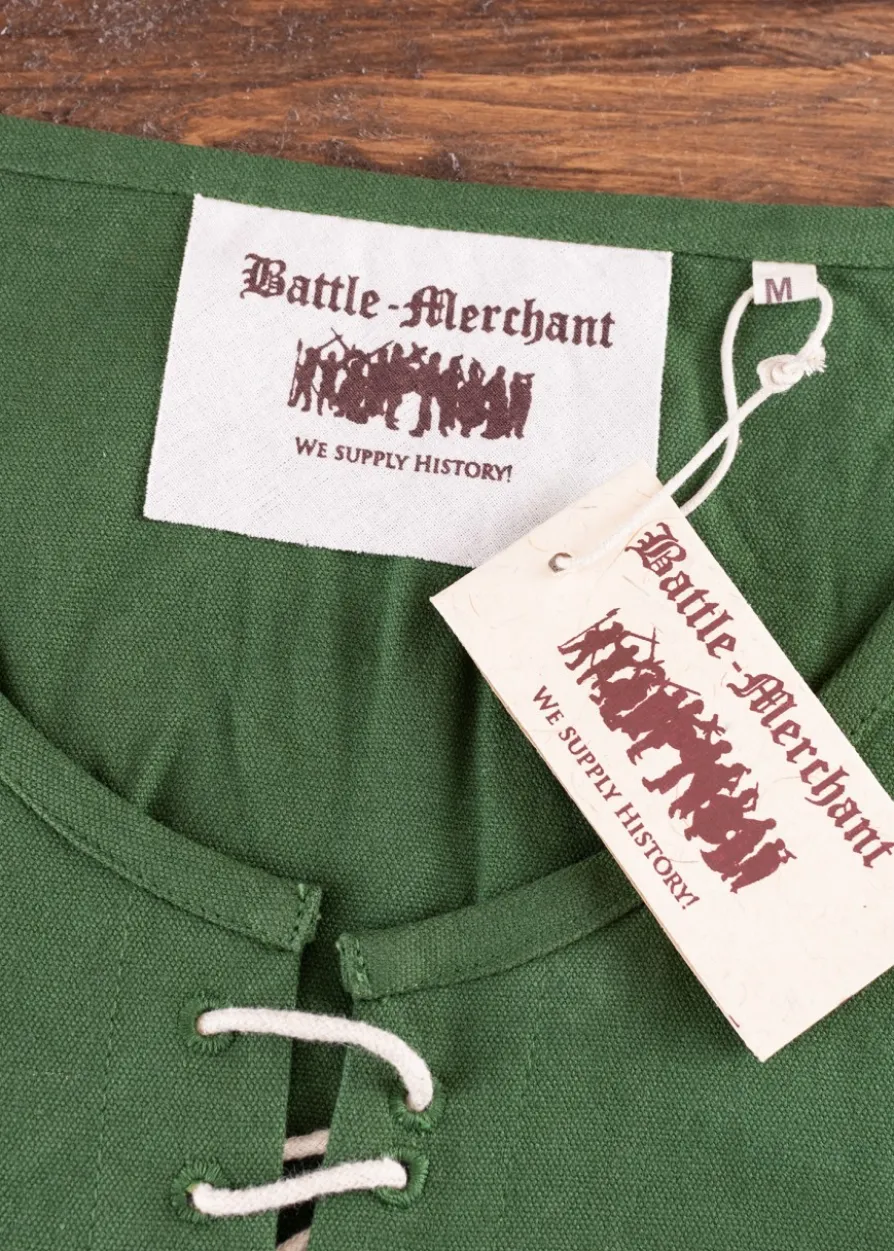 Kurzärmelige Cotehardie Ava, Mittelalterkleid, grün