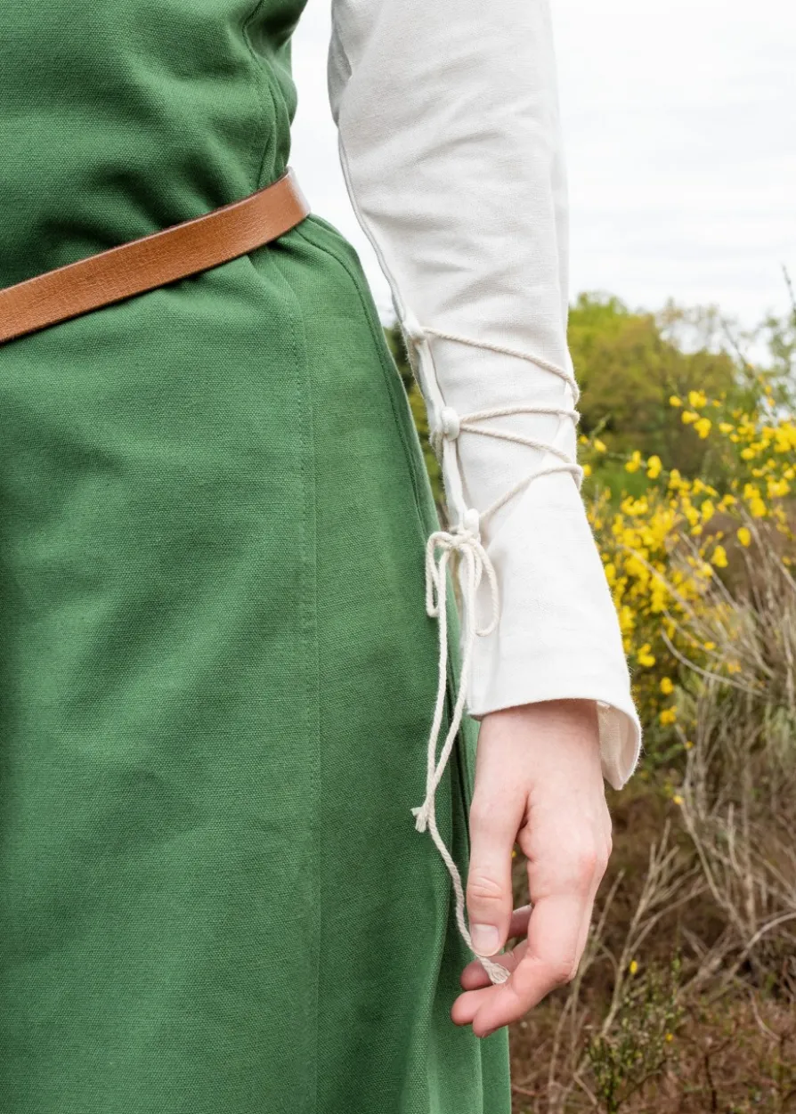 Kurzärmelige Cotehardie Ava, Mittelalterkleid, grün