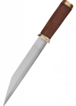 Kurzsax aus Karbonstahl mit brauner Lederscheide