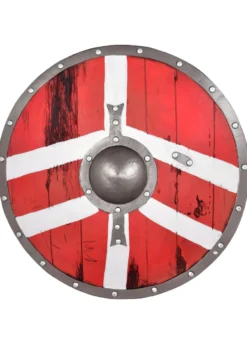 LARP Wikinger Schild Bjornir, rot/weiß, 60 cm