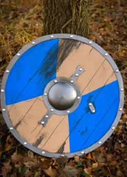 LARP Wikinger Schild Fjorn, blau/braun, 60 cm