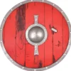 LARP Wikinger Schild Skjaldar, rot, 60 cm