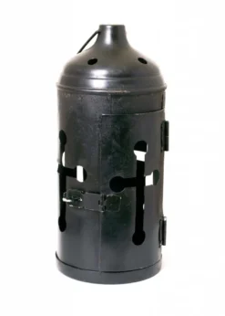 Laterne aus Stahl mit Kreuzfenstern, pulverbeschichtet