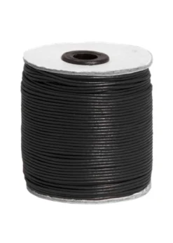 Lederband aus Ziegenleder, Rundriemen 1,5 mm, schwarz, 100 m Rolle
