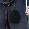 Lederbeutel, groß, schwarz