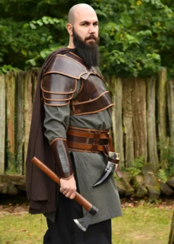 Leder Brustpanzer Arnulf, braun - Lederrüstung