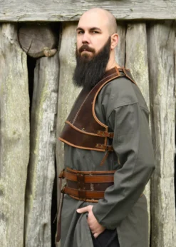 Leder Brustpanzer Arnulf, braun - Lederrüstung
