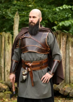 Leder Brustpanzer Arnulf, braun - Lederrüstung