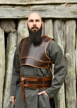 Leder Brustpanzer Arnulf, braun - Lederrüstung