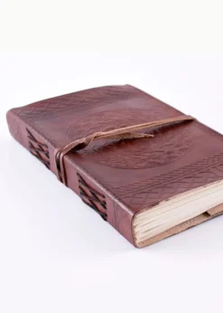 Lederbuch mit keltischem Motiv, Braun, ca. 21 x 14 cm