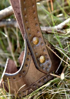 Leder Hornhalter für Trinkhorn mit Schnalle, dunkelbraun, versch. Größen