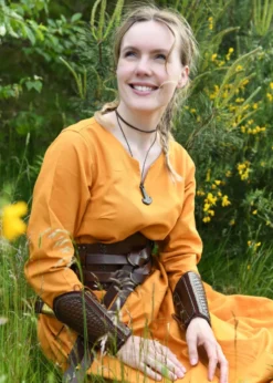 Leichtes Mittelalterkleid Milla, Wikingerkleid, senfgelb