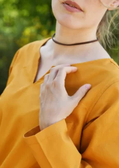 Leichtes Mittelalterkleid Milla, Wikingerkleid, senfgelb