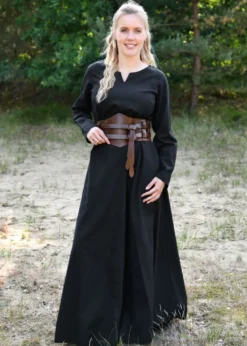 Leichtes Mittelalterkleid Milla, Wikingerkleid, schwarz
