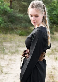 Leichtes Mittelalterkleid Milla, Wikingerkleid, schwarz