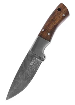 Messer mit Griff aus Hartholz, Damastzenerstahlkinge