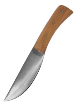 Messer mit Griff aus Olivenholz und Lederscheide