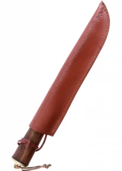 Messer mit Holzgriff und Lederscheide
