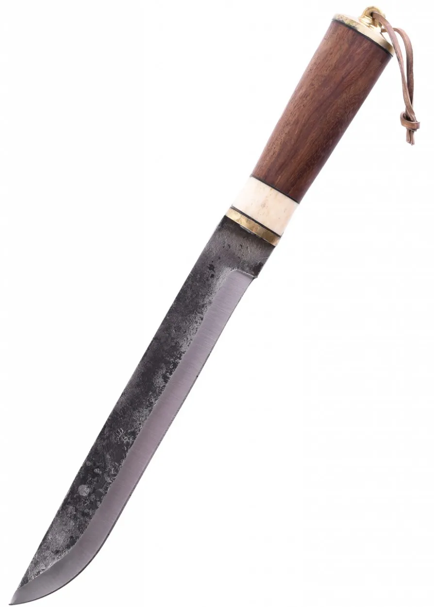 Messer mit Holzgriff und Lederscheide