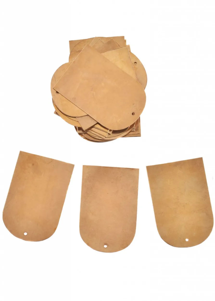 Messingschuppen für Lamellenrüstung, 75 mm x 50 mm (25 Stück)