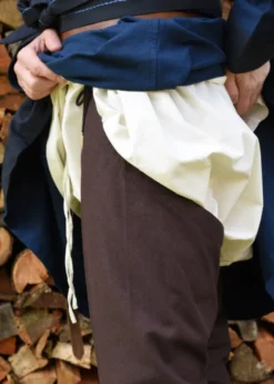 Mittelalter-Beinlinge mit Nestelbändern, braun