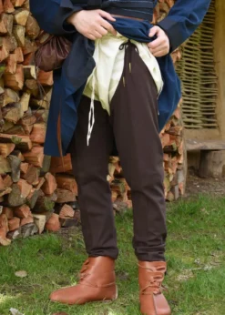 Mittelalter-Beinlinge mit Nestelbändern, braun