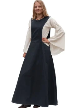 Mittelalter-Überkleid, Surcot Andra, dunkelblau