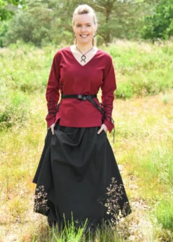 Mittelalter Bluse Aila mit Schnürung, weinrot