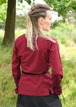 Mittelalter Bluse Aila mit Schnürung, weinrot