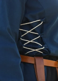Mittelalter Bluse Aila mit Schnürung, blau