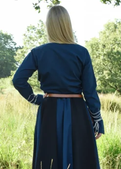 Mittelalter Bluse Aila mit Schnürung, blau