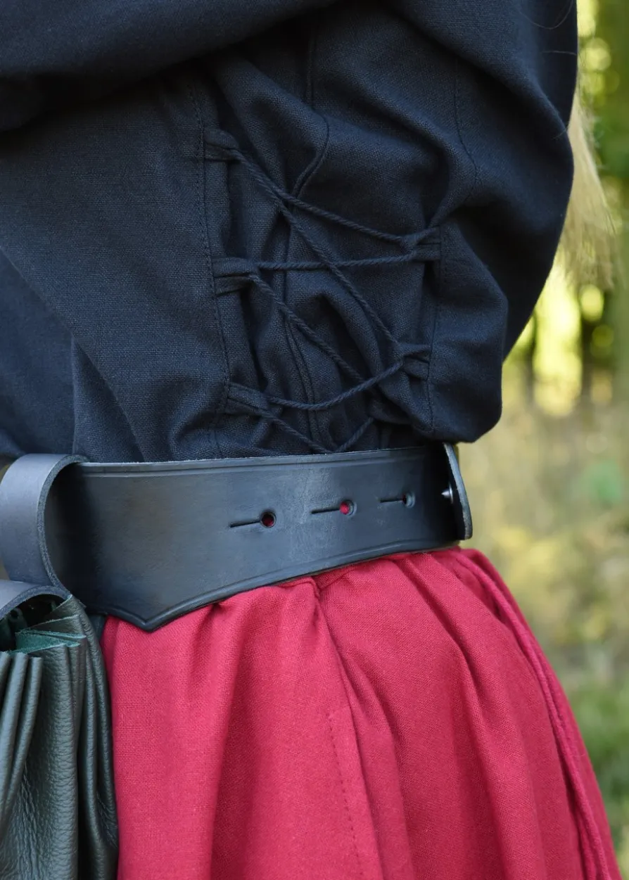 Mittelalter Bluse Aila mit Schnürung, schwarz