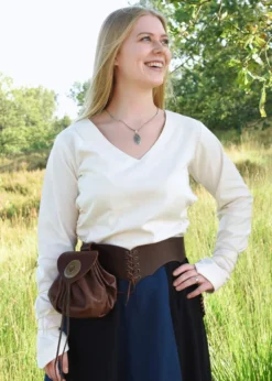 Mittelalter Bluse Aila mit Schnürung, natur