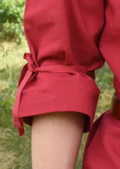 Mittelalter Bluse Birga mit 3/4 Arm, rot