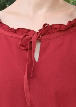 Mittelalter Bluse Birga mit 3/4 Arm, rot
